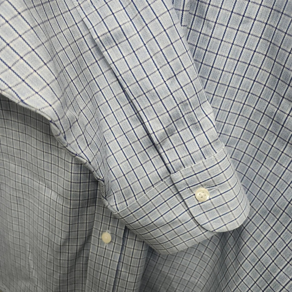Brooks brothers men's button-down shirt size 15.5 regent fit plaid blue - Picture 4 of 7